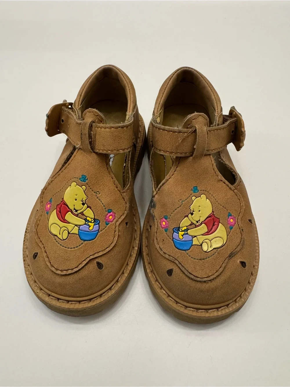 Kids Brown Winnie the Pooh Leather Sandals